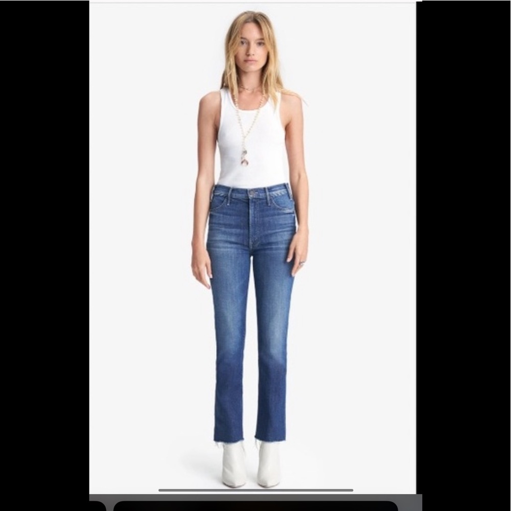 MOTHER Blue Cropped Ankle Jeans